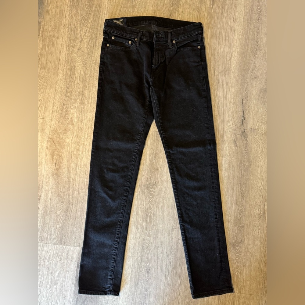 Men's Black A&F Langdon Skinny Stretch Jeans